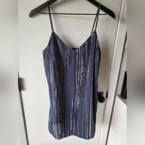 Elodie Blue Velvet Textured Mini Dress Size Med